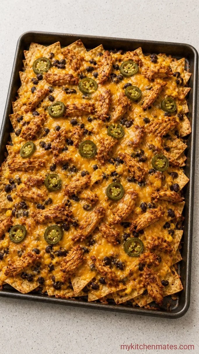 20-Minute Rotisserie Chicken Nachos Step 3: Bake Until Golden and Bubbling