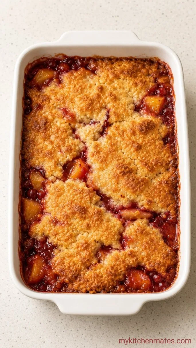 4-Ingredient Cherry Pineapple Dump Cake Step 3: Bake Until Golden and Bubbly