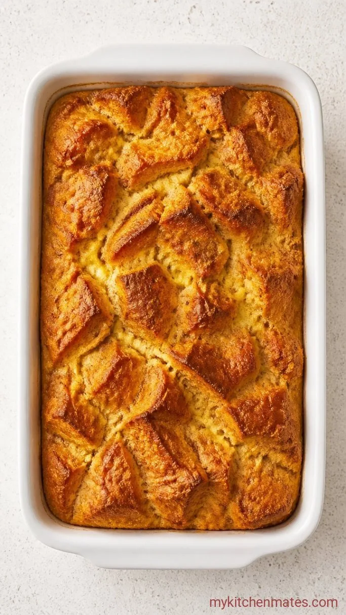 Make-Ahead Eggnog French Toast Casserole Step 3: Bake Until Golden and Puffed