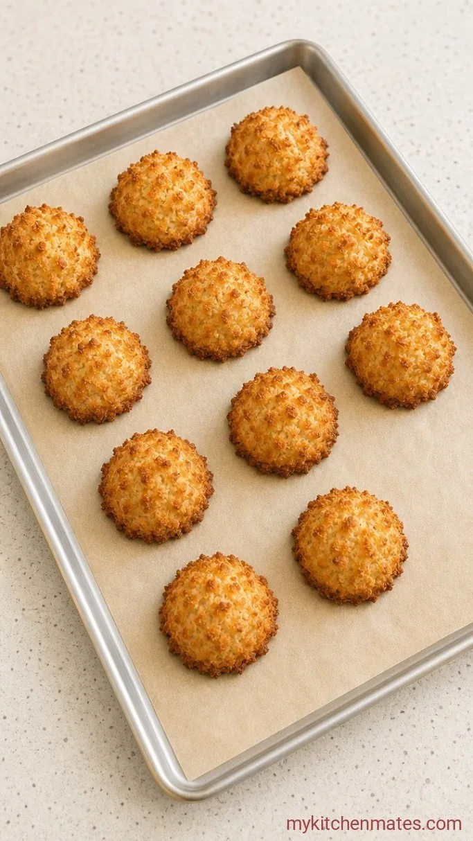 4-Ingredient Gluten Free Coconut Macaroons Step 3: Bake Until Golden