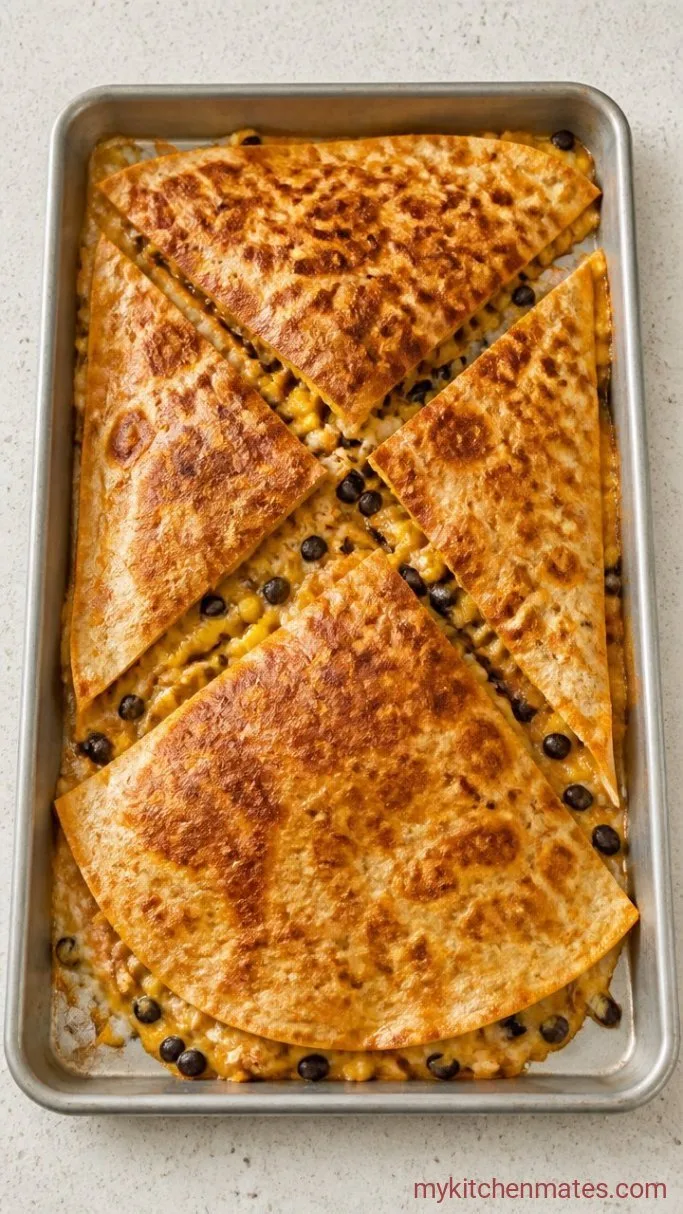 Crispy Sheet Pan Quesadillas (Made in One Go) Step 3: Bake Until Golden