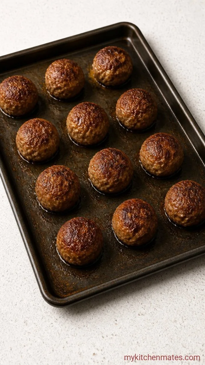 Juicy Dairy-Free Meatballs (No Cheese, No Milk) Step 3: Bake Until Golden