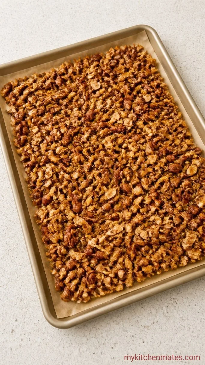 Crunchy Keto Granola That Actually Clusters Step 3: Bake Until Golden