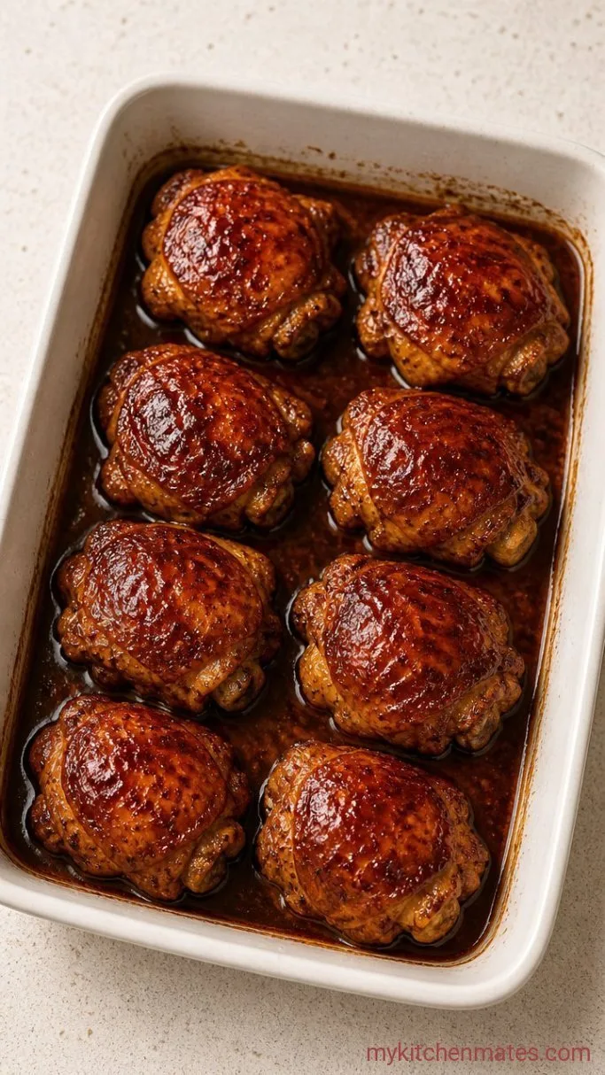 One-Pan Sticky Honey Baked Chicken Thighs Step 3: Bake Until Lacquered