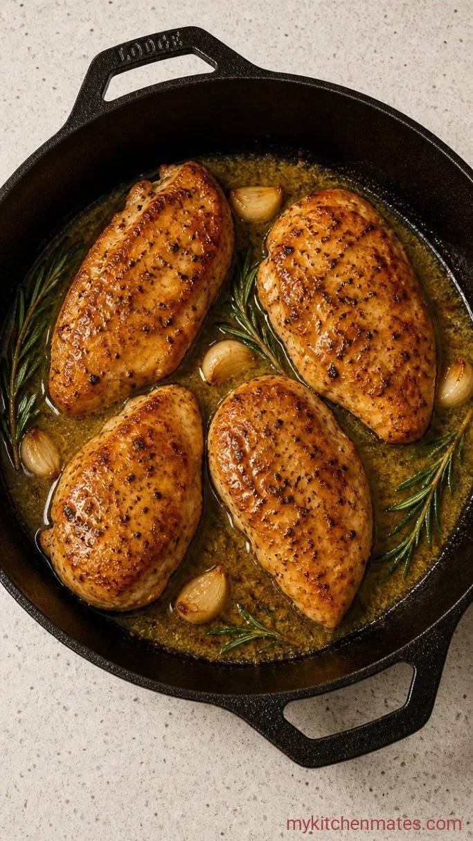 Juicy Stove Top Chicken Breasts in 25 Minutes Step 3: Baste with Garlic Herb Butter