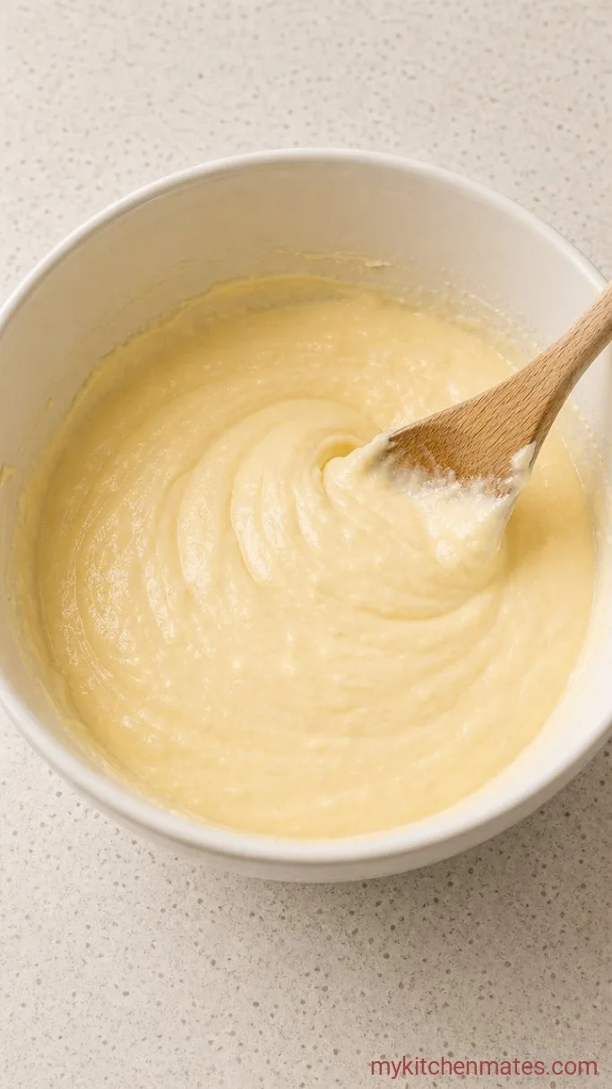 Step 3: Beat in the Eggs and Sour Cream