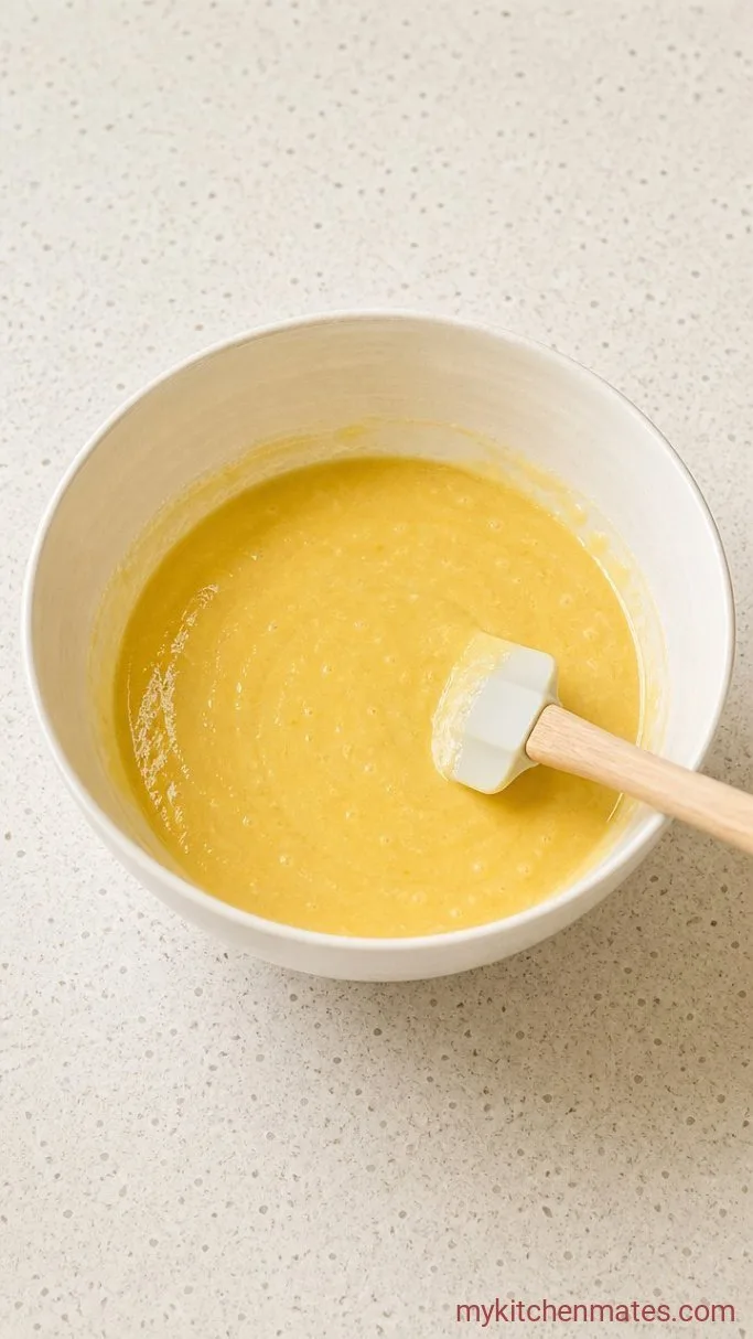Minimalist Vanilla Birthday Cake Step 3: Beat in the Eggs and Vanilla