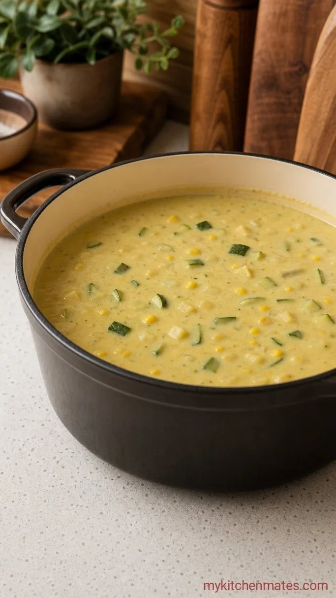 Creamy Zucchini Corn Chowder Step 3: Blend for Creaminess