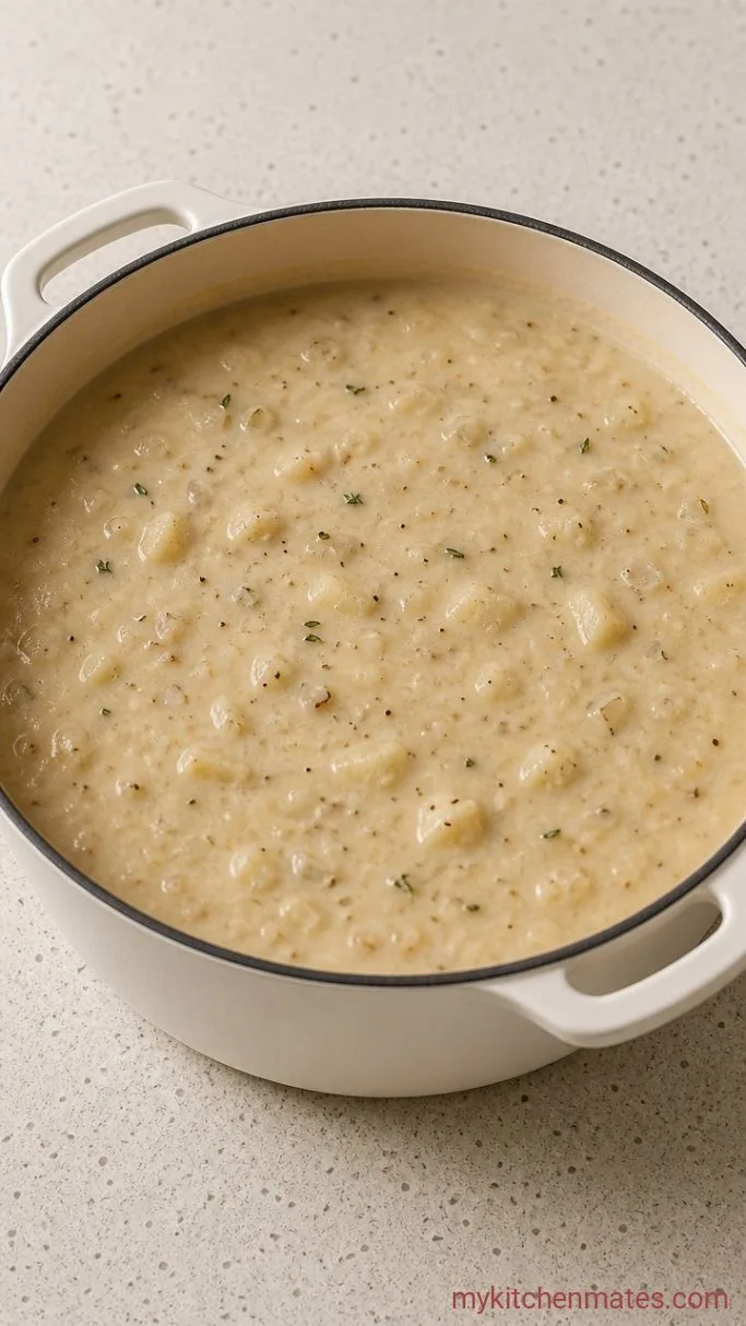 High Protein Potato Soup Step 3: Blend for Creaminess