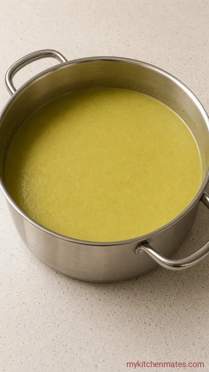 Creamy One-Pot Keto Broccoli Cheese Soup Step 3: Blend the Soup Base
