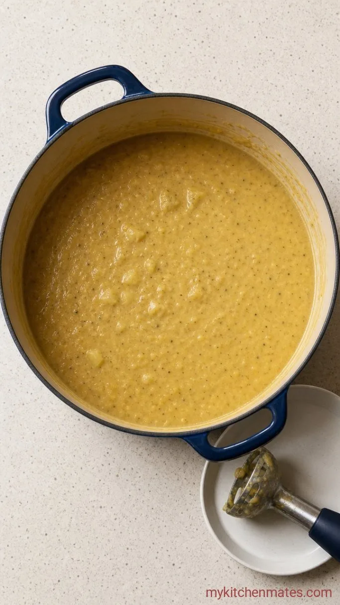 Creamy 30-Minute Mashed Potato Soup Step 3: Blend to Your Liking