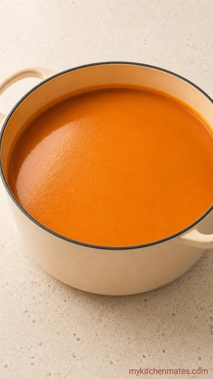 30-Minute Creamy Pumpkin Bisque Soup Step 3: Blend Until Silky