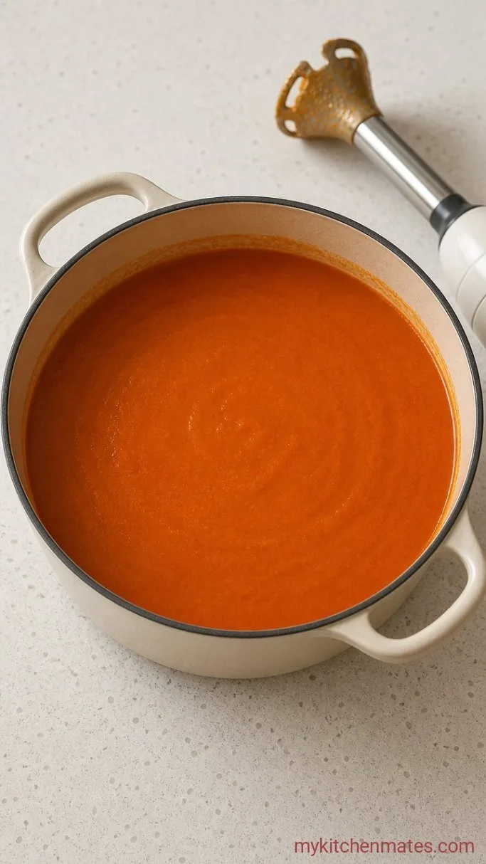 Simple Homemade Tomato Basil Soup Step 3: Blend Until Smooth
