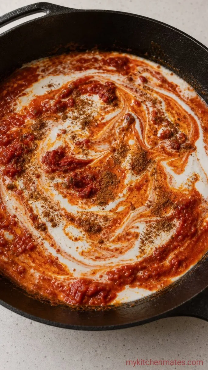 Creamy Dairy Free Butter Chicken (30 Minutes) Step 3: Bloom the Spices and Build the Sauce