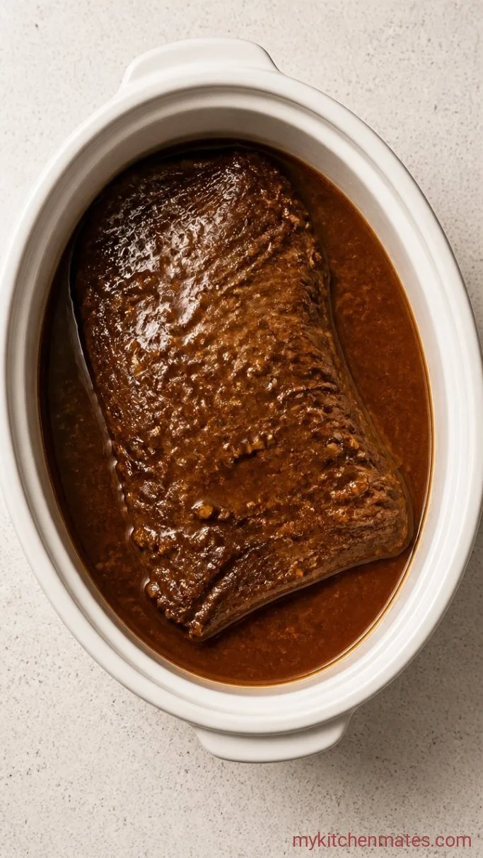 Tender Crockpot Carne Asada Step 3: Braise in the Crockpot