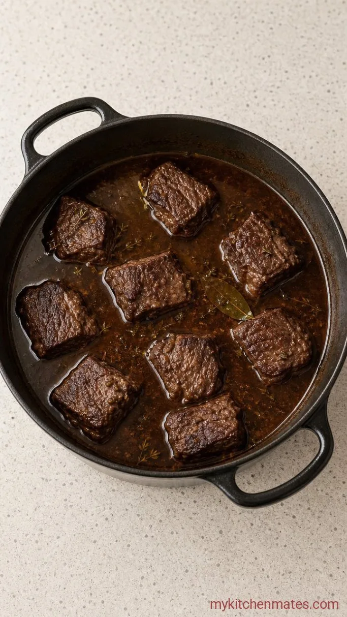One-Pot Beef and Noodles That Falls Apart Tender Step 3: Braise the Beef