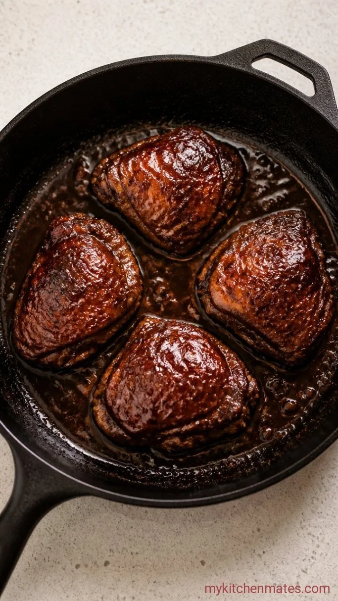 Sticky Soy Sauce Chicken Thighs Step 3: Braise the Chicken