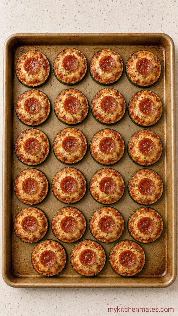 15-Minute Zucchini Pizza Bites Step 3: Broil the Bites
