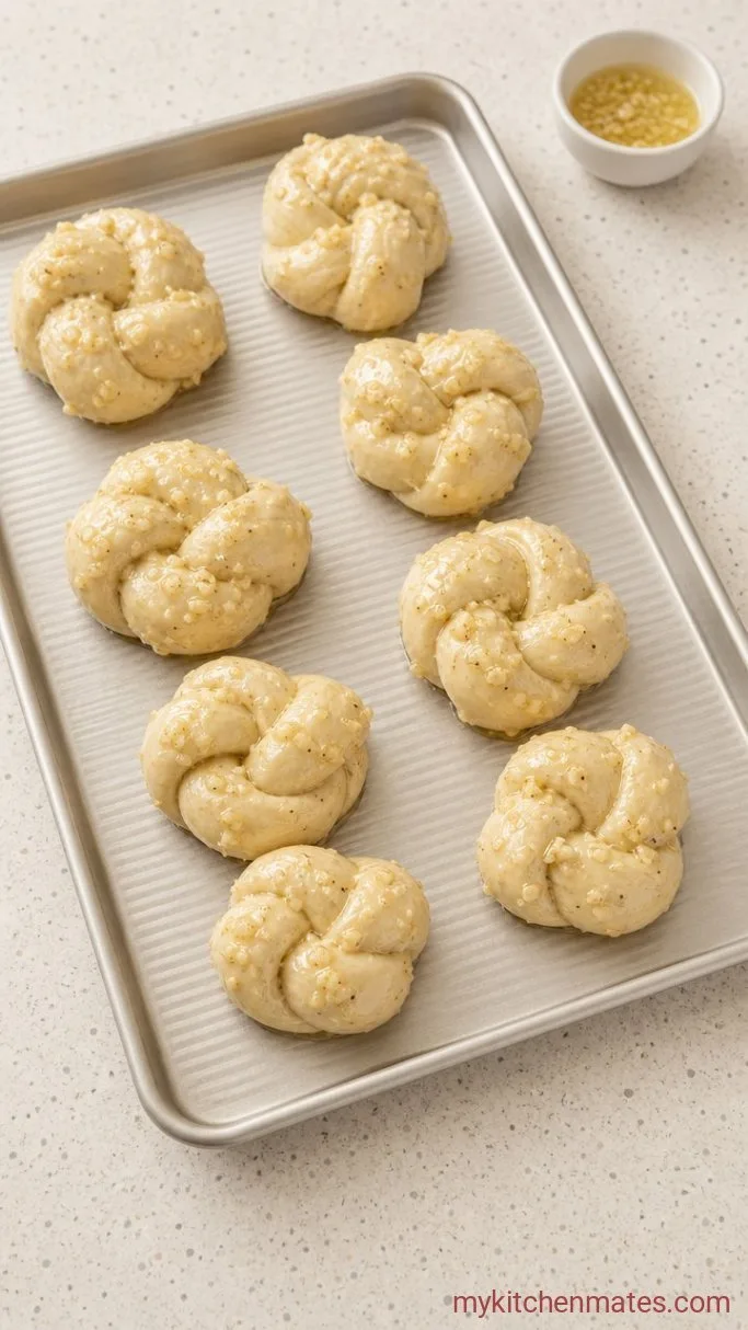 Soft Gluten Free Garlic Knots (No Yeast, No Rise!) Step 3: Brush with Garlic Butter