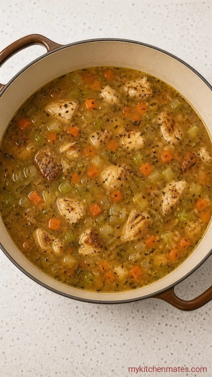 Creamy Gluten-Free Chicken and Dumplings Step 3: Build the Broth