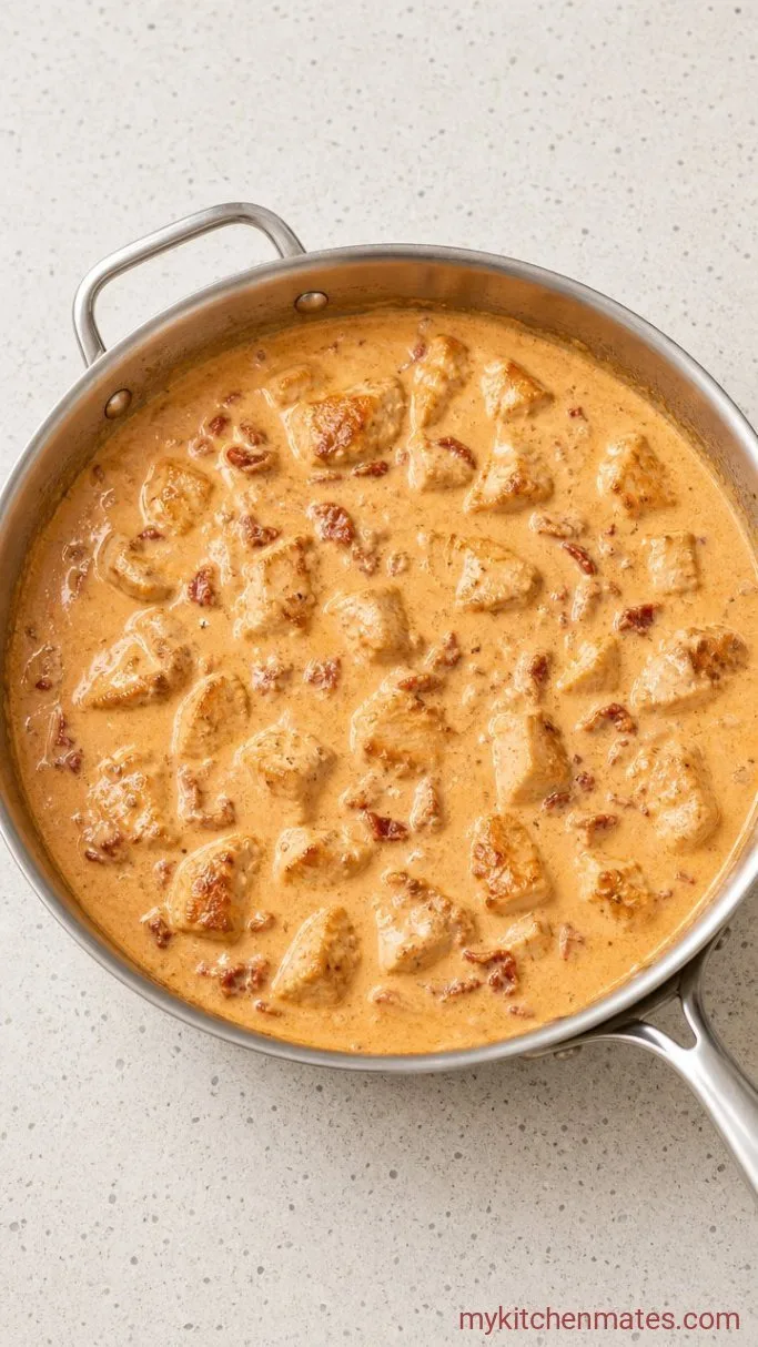 30-Minute Creamy Sundried Tomato Chicken Pasta Step 3: Build the Creamy Sauce