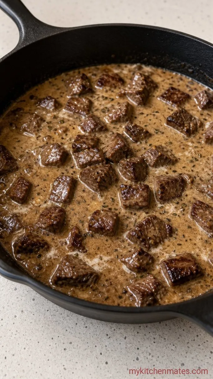 One-Pot Stovetop Beef Tips and Gravy Step 3: Build the Gravy