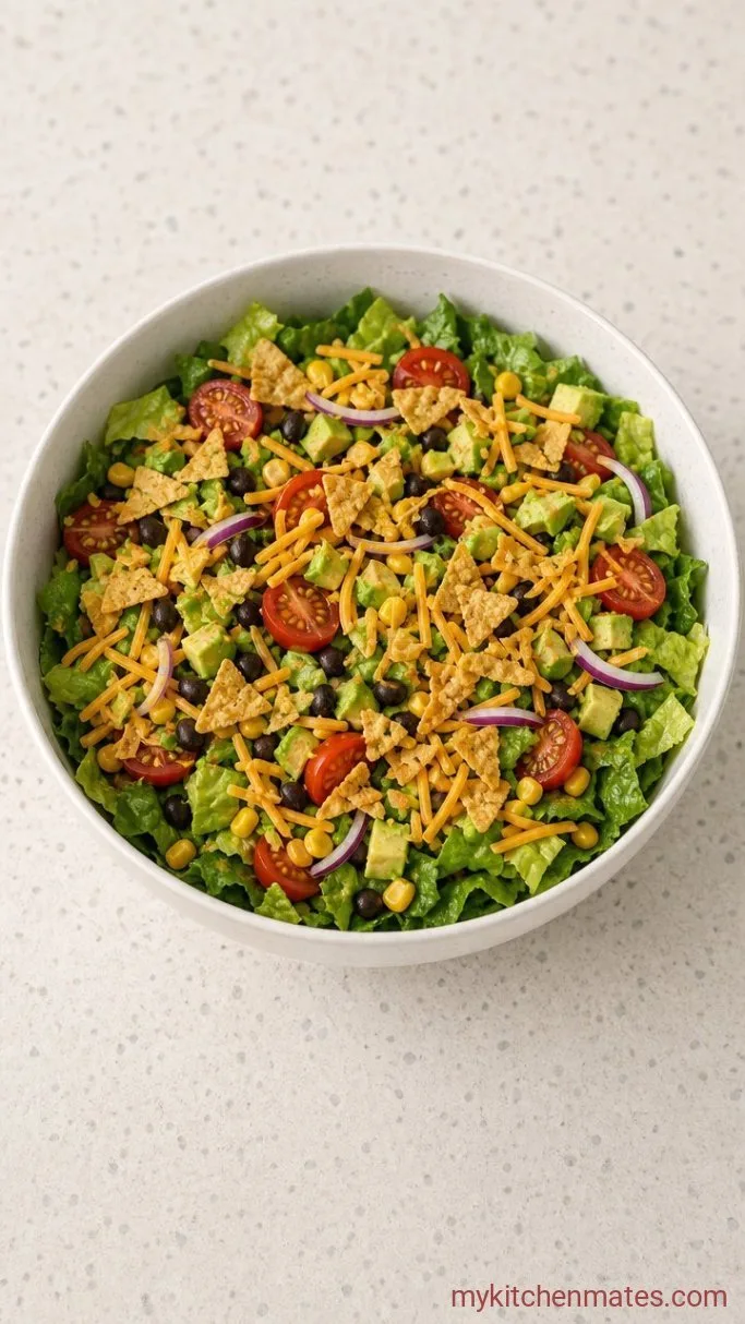 30-Minute BBQ Chicken Salad Step 3: Build the Salad Base