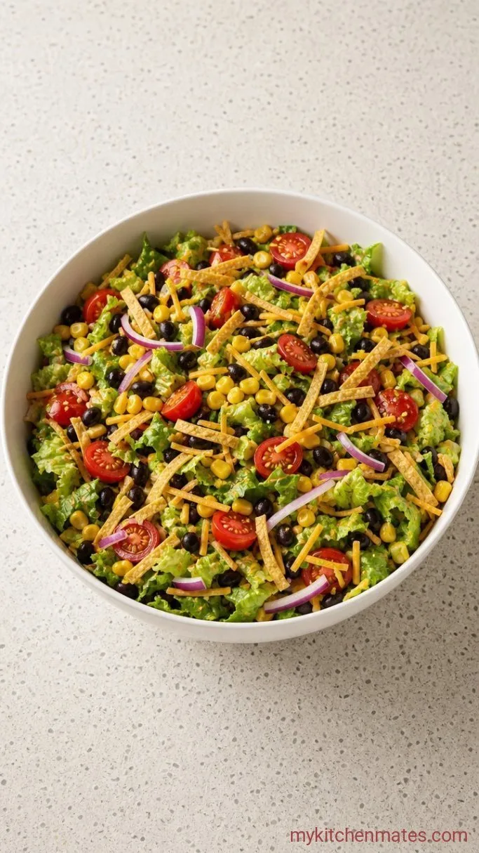 20-Minute BBQ Ranch Chicken Salad Step 3: Build the Salad Base