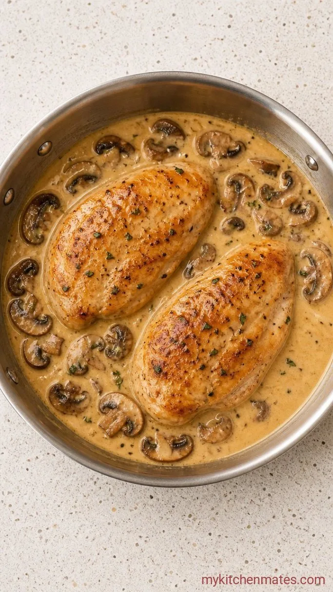 30-Minute Creamy Chicken Mushroom Pasta Step 3: Build the Sauce