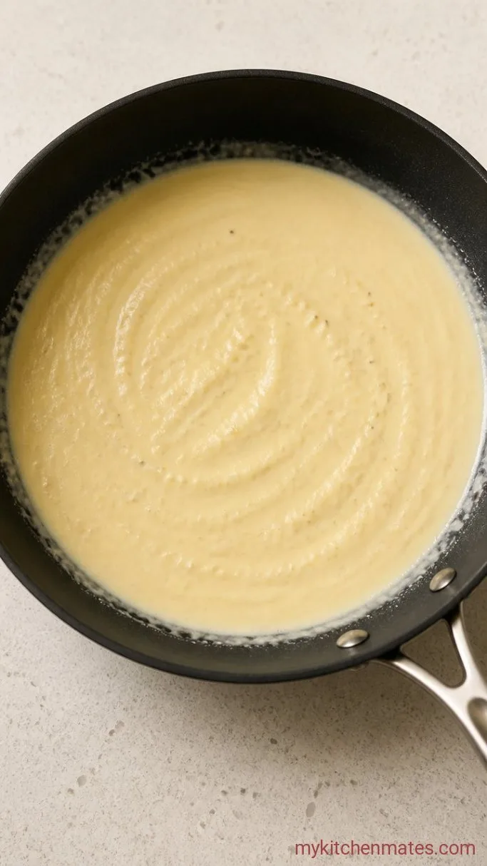 30-Minute Chicken Fettuccine Alfredo Step 3: Build the Sauce