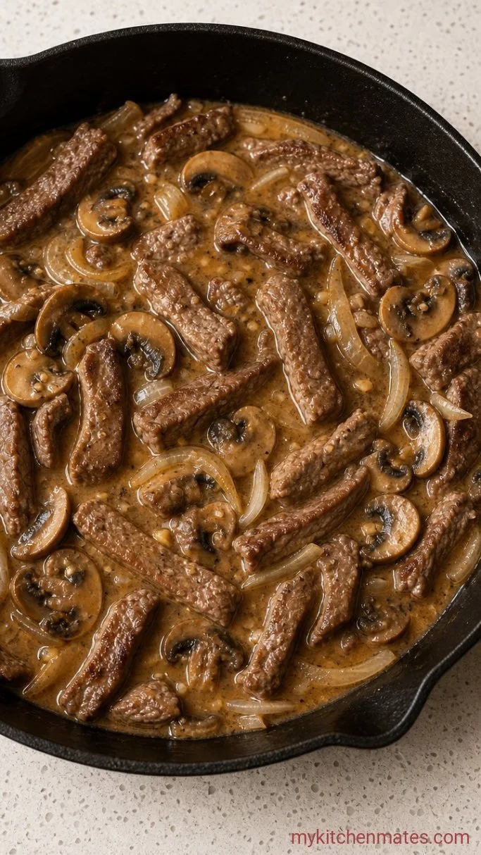 30-Minute Gluten-Free Beef Stroganoff Step 3: Build the Sauce