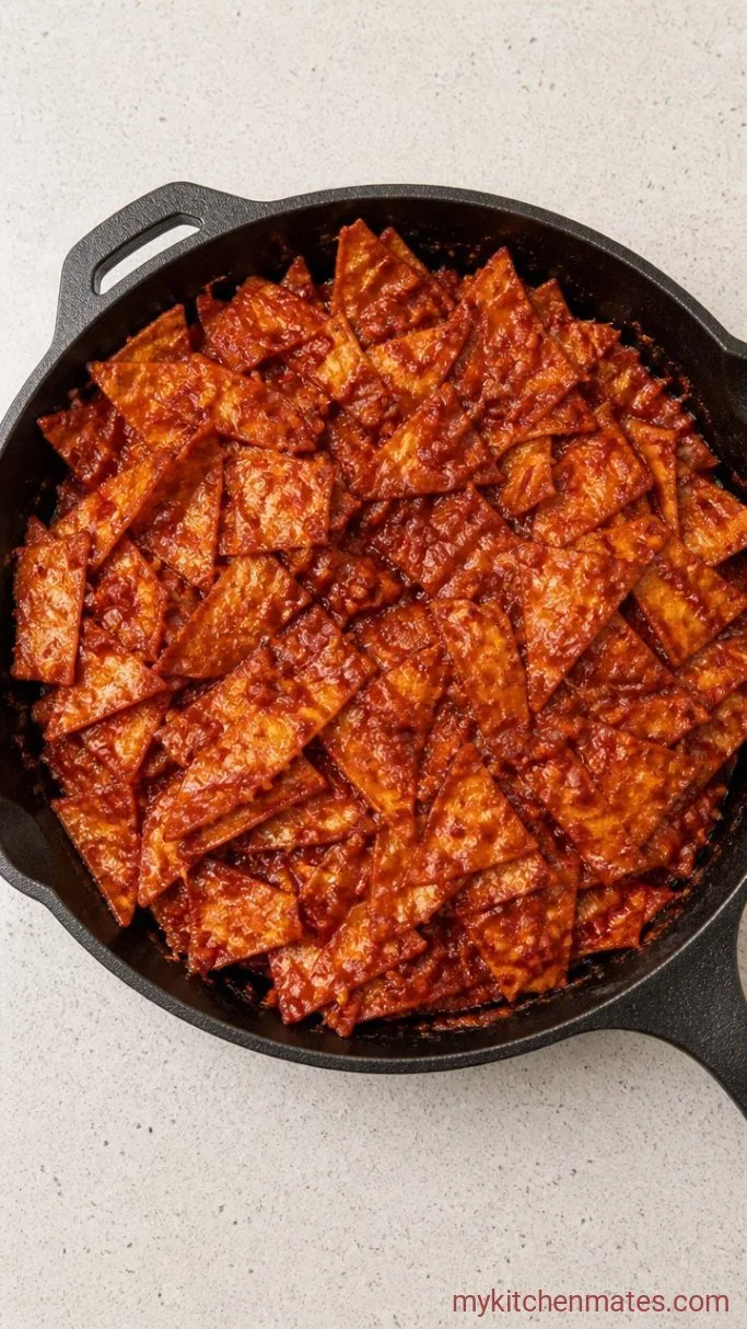 Crispy 20-Minute Authentic Mexican Chilaquiles Step 3: Coat the Chips