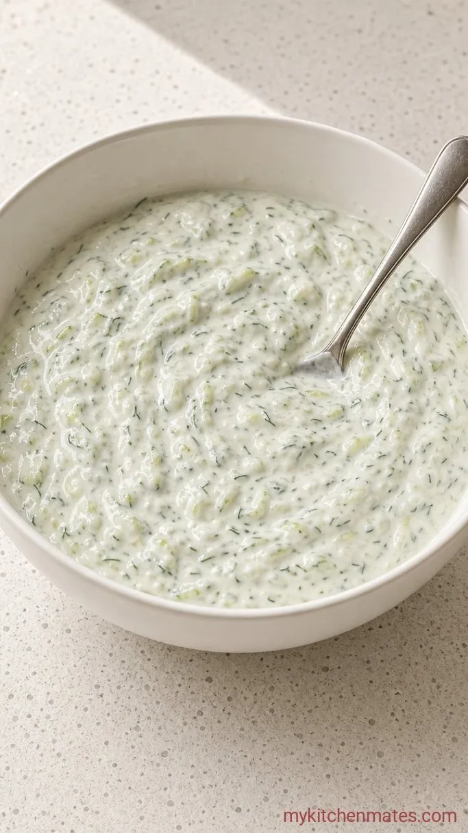 Creamy, Garlicky Classic Tzatziki Sauce Step 3: Combine and Chill