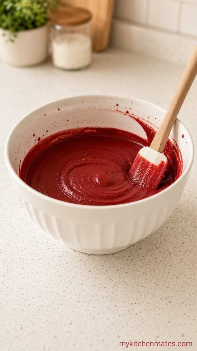 Moist Gluten Free Red Velvet Cake with Cream Cheese Frosting Step 3: Combine the Batter