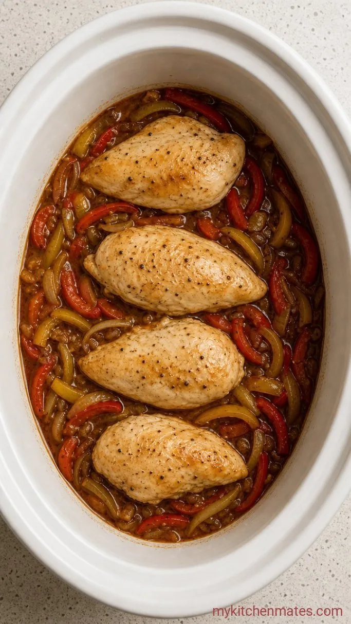 Easy Crockpot Chicken Fajitas Step 3: Cook It Low and Slow