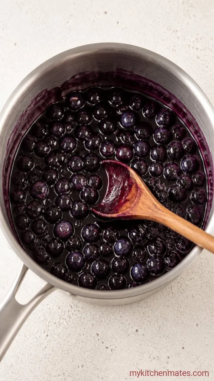 No-Bake Blueberry Cream Pie Step 3: Cook the Blueberry Topping