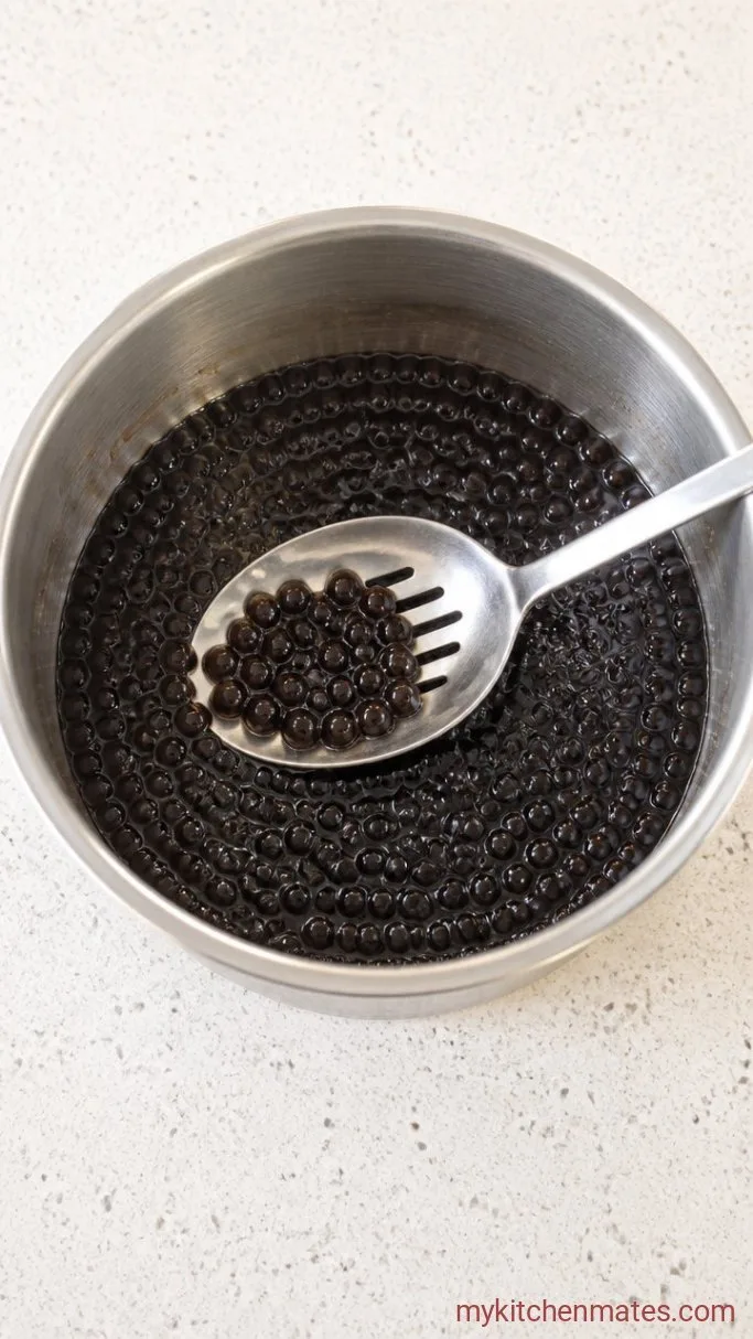 15-Minute Chocolate Boba Milk Tea Step 3: Cook the Boba Pearls