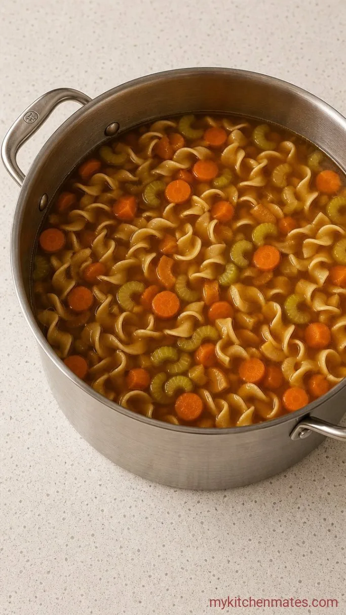 Homemade Chicken Noodle Soup Step 3: Cook the Carrots, Celery, and Noodles
