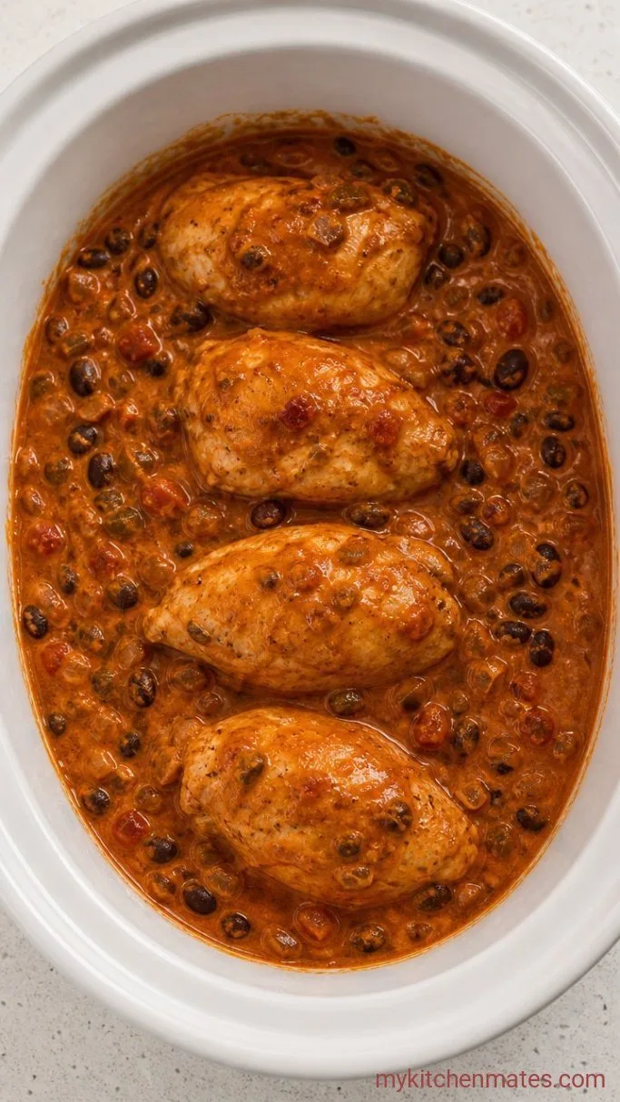 Slow Cooker Buffalo Chicken Chili (Creamy, Spicy, Easy) Step 3: Cook the Chili