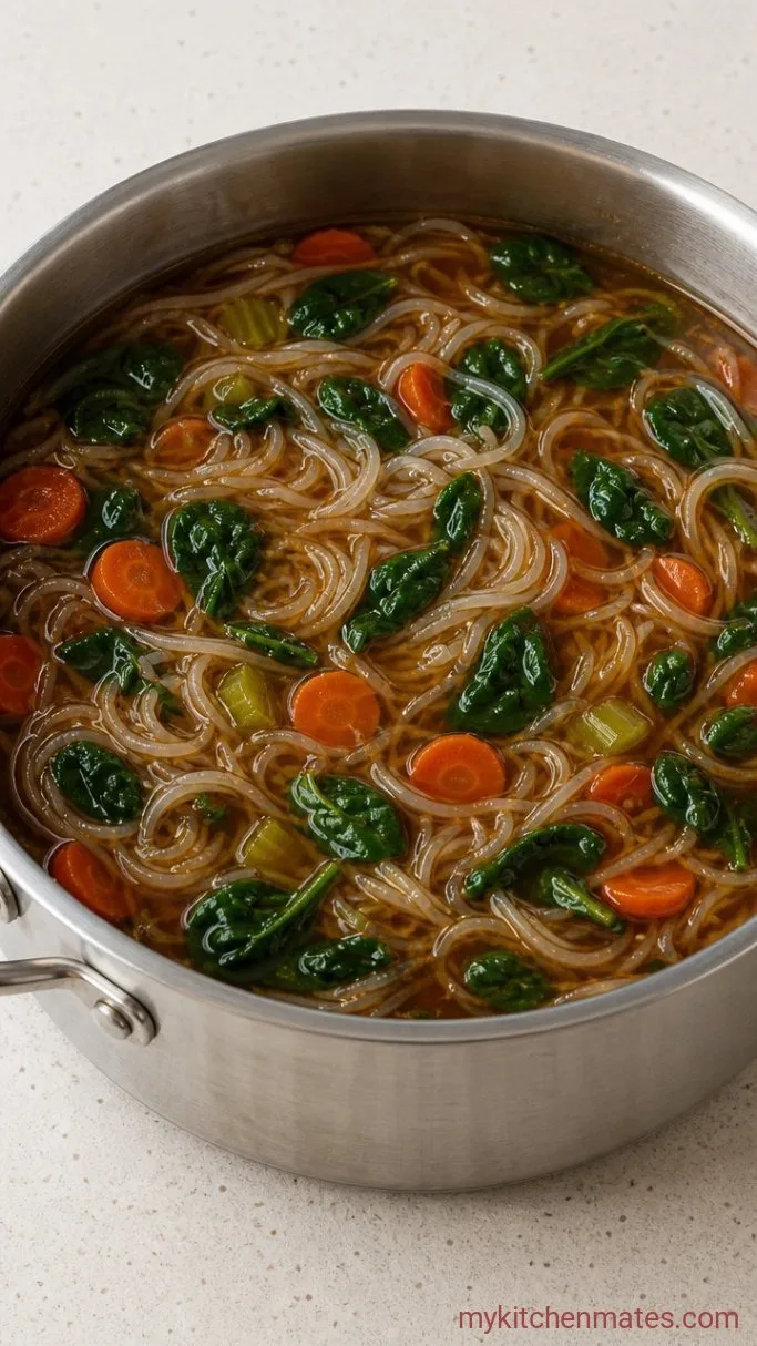Step 3: Cook the Noodles and Spinach