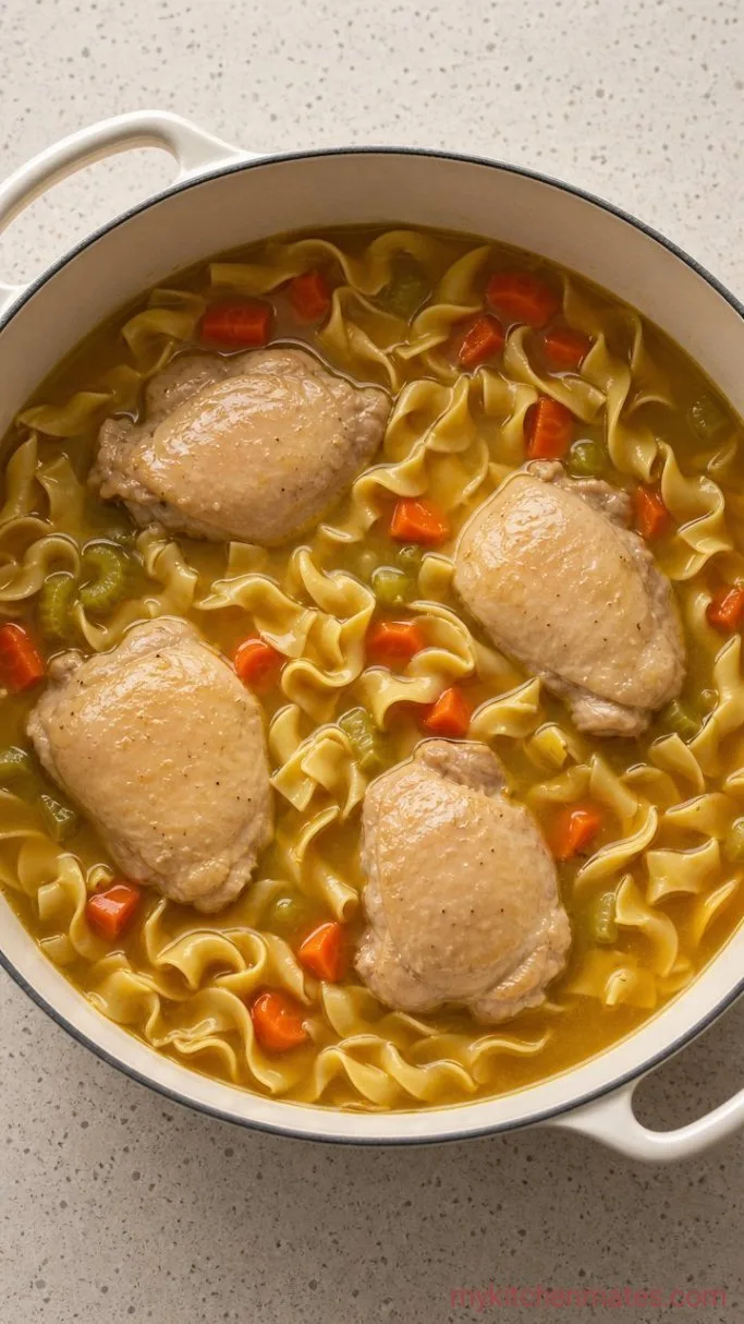 Quick Lemon Chicken Noodle Soup Step 3: Cook the Noodles