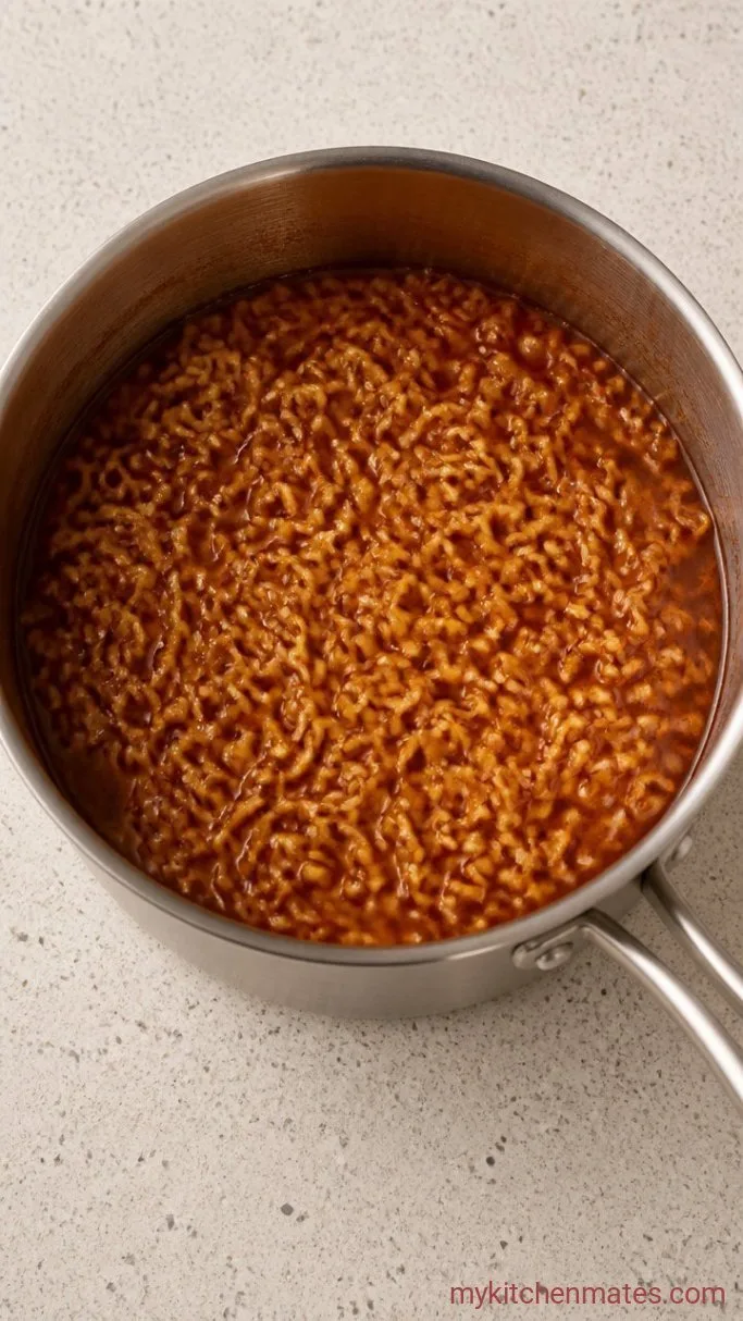 10-Minute Kimchi Ramen Step 3: Cook the Noodles