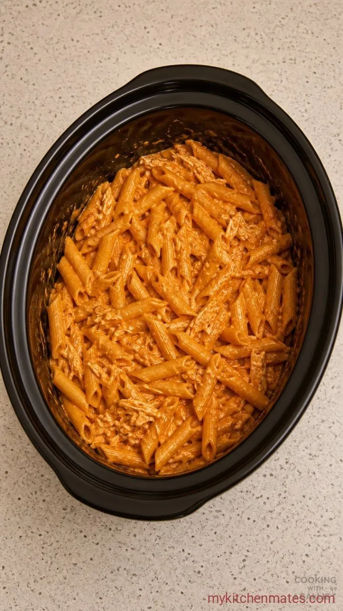Creamy Crockpot Buffalo Chicken Pasta Step 3: Cook the Pasta