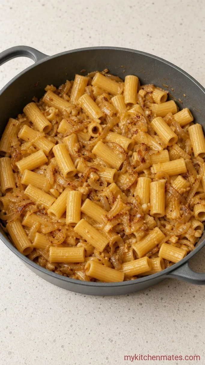 One-Pot Creamy Caramelized Onion Pasta Step 3: Cook the Pasta