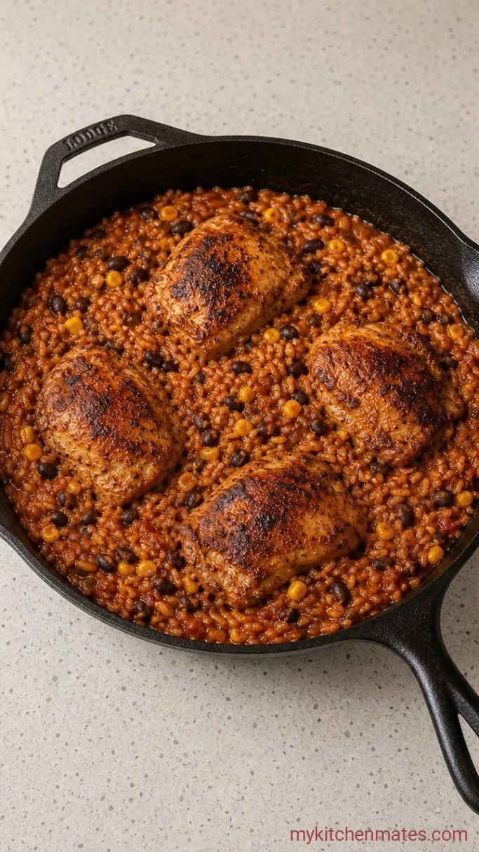 One-Pot Mexican Chicken and Rice Step 3: Cook the Rice and Chicken