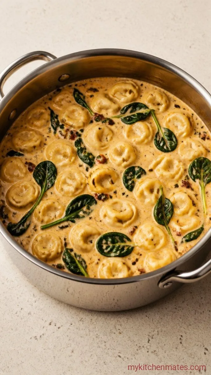 Step 3: Cook the Tortellini and Spinach