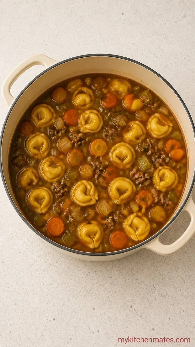 30-Minute Vegetable Tortellini Soup Step 3: Cook the Tortellini
