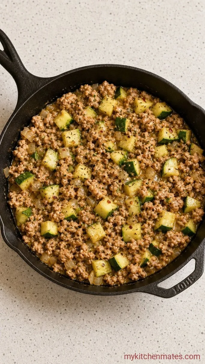 25-Minute Ground Turkey and Zucchini Skillet Step 3: Cook the Zucchini