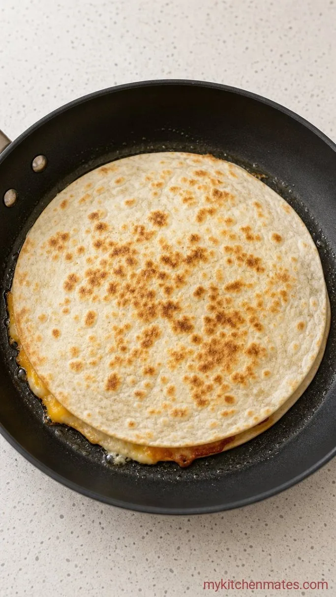 30-Minute BBQ Chicken Quesadillas Step 3: Cook Until Golden and Crispy
