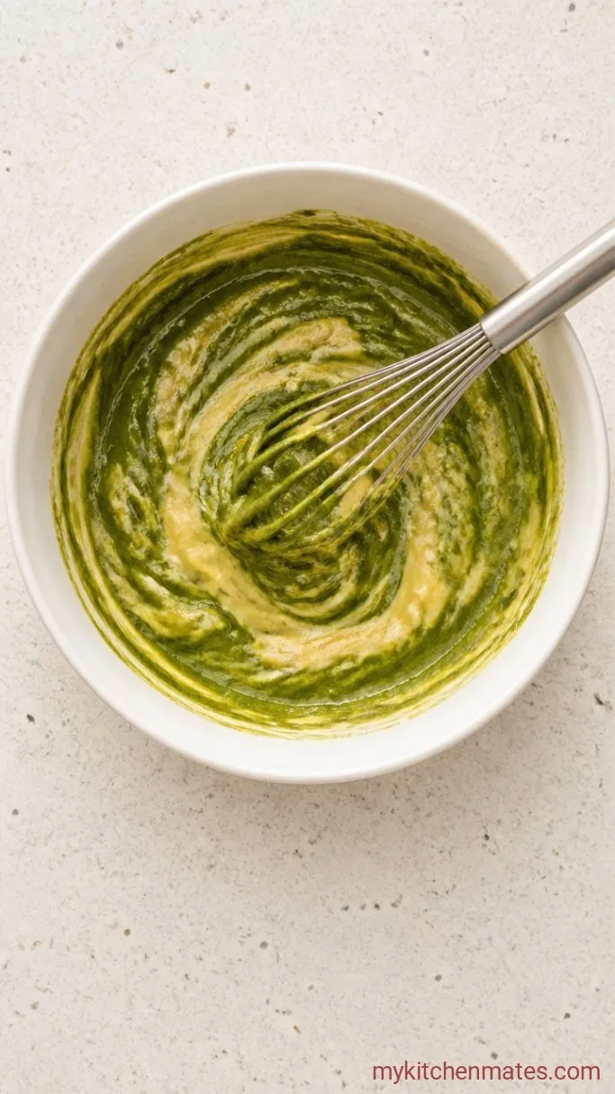 One-Bowl Matcha Swirl Banana Bread Step 3: Create the Matcha Layer